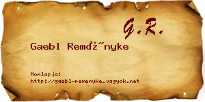 Gaebl Reményke névjegykártya